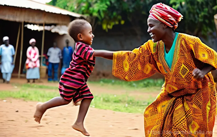 감비아 민속춤과 문화 - **A Griot Storyteller with Kora and Balafon:**
    A serene, contemplative close-up shot of an estee...